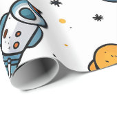 Weltraum Geschenkpapier (Rolleneckpunkt)