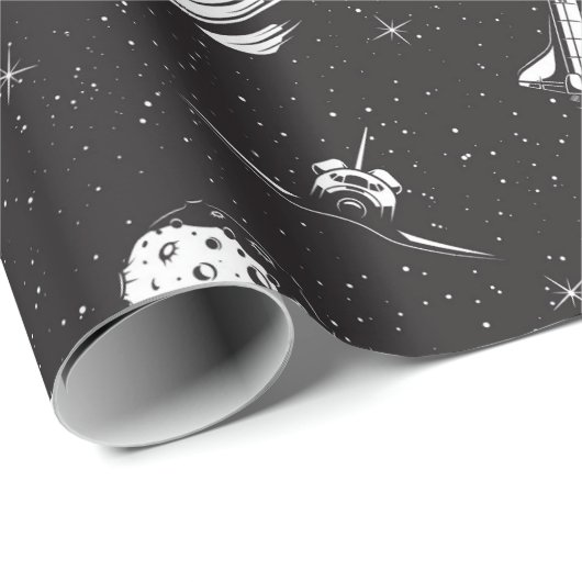 Weltraum Geschenkpapier (Rolleneckpunkt)