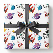 Weltraum-Geschenkpapier, Astronauten-Geschenkverpa