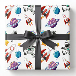 Weltraum-Geschenkpapier, Astronauten-Geschenkverpa Geschenkpapier