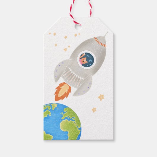 Weltraum-Geschenktüte Geschenkanhänger (Vorderseite)
