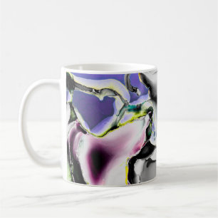 Weltraum. Glänzender weißer Hintergrund. Rauchgrau Kaffeetasse