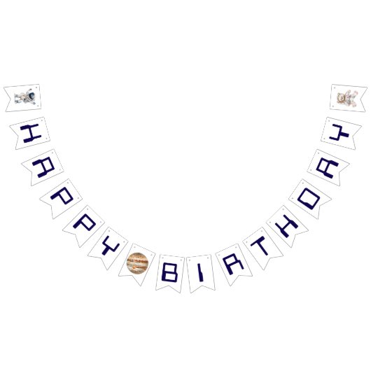 Weltraum Glücklich Geburtstag Jagdfahnen Zeichen Wimpelkette (Alle)