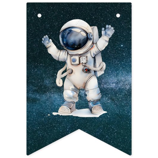 Weltraum Glücklich Geburtstag Jagdfahnen Zeichen Wimpelkette (Erste Fahne)