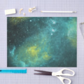 Weltraum Grün Gelbe Wasserfarbe Sternennebel Unive Seidenpapier (Handwerk)