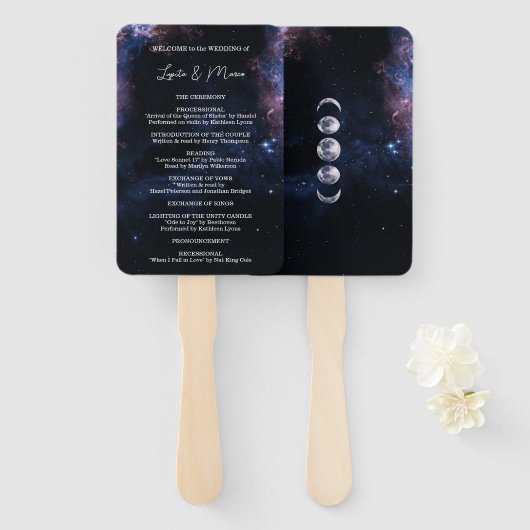 Weltraum Himmelfahrt Mystical Starry Night Wedding Fächer (Vorne und Hinten)