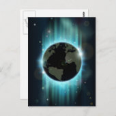 Weltraum-Hintergrund der abstrakten Welt Postkarte (Vorne/Hinten)