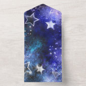 Weltraum-Hintergrund mit Sternen All In One Einladung (Innen Boden)