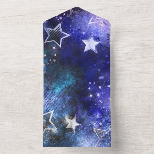 Weltraum-Hintergrund mit Sternen All In One Einladung (Innen Boden)