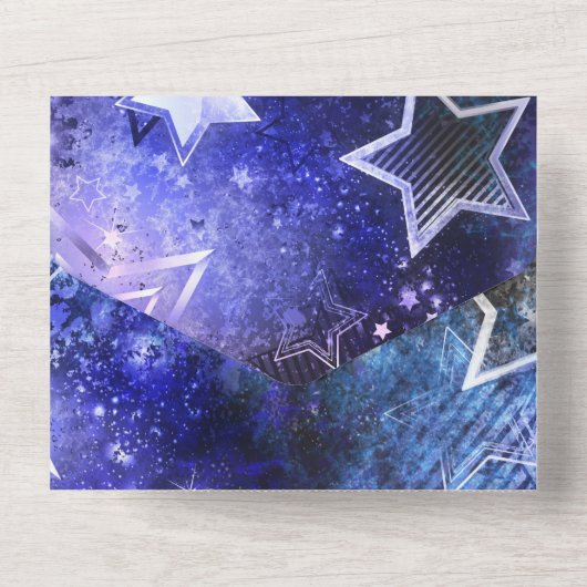 Weltraum-Hintergrund mit Sternen All In One Einladung (Rückseite)