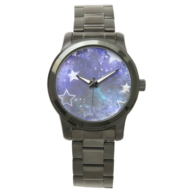 Weltraum-Hintergrund mit Sternen Armbanduhr (Vorderseite)
