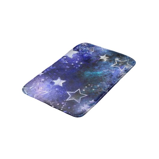 Weltraum-Hintergrund mit Sternen Badematte (Schrägansicht)