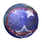 Weltraum-Hintergrund mit Sternen Baseball (Vorderseite Links)