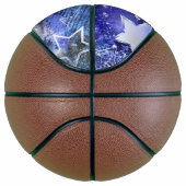 Weltraum-Hintergrund mit Sternen Basketball (Rechts)