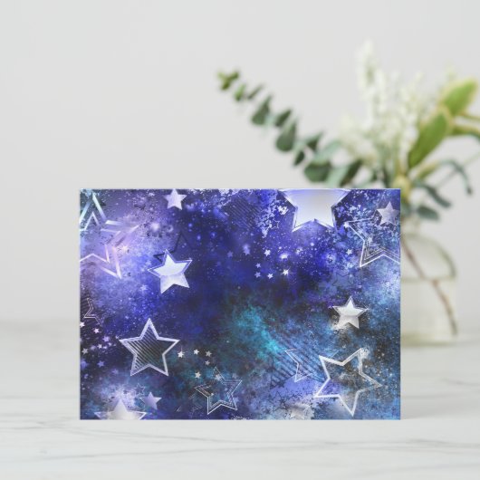 Weltraum-Hintergrund mit Sternen Begleitkarte (Stehend Vorderseite)
