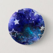 Weltraum-Hintergrund mit Sternen Button (Vorderseite)