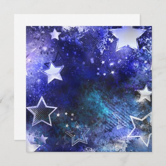 Weltraum-Hintergrund mit Sternen Dankeskarte (Vorne/Hinten)