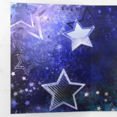 Weltraum-Hintergrund mit Sternen Dreifach Gefaltete Karte (Innen Erste Seite)