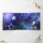 Weltraum-Hintergrund mit Sternen Dreifach Gefaltete Karte (Innenseite)