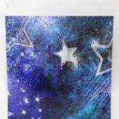 Weltraum-Hintergrund mit Sternen Dreifach Gefaltete Karte (Innen Erste Seite)