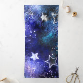 Weltraum-Hintergrund mit Sternen Dreifach Gefaltete Karte (Innenseite)