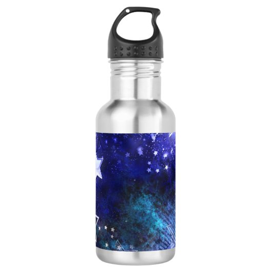 Weltraum-Hintergrund mit Sternen Edelstahlflasche (Vorderseite)