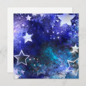 Weltraum-Hintergrund mit Sternen Einladung (Vorne/Hinten)