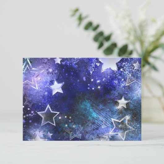Weltraum-Hintergrund mit Sternen Einladung (Stehend Vorderseite)