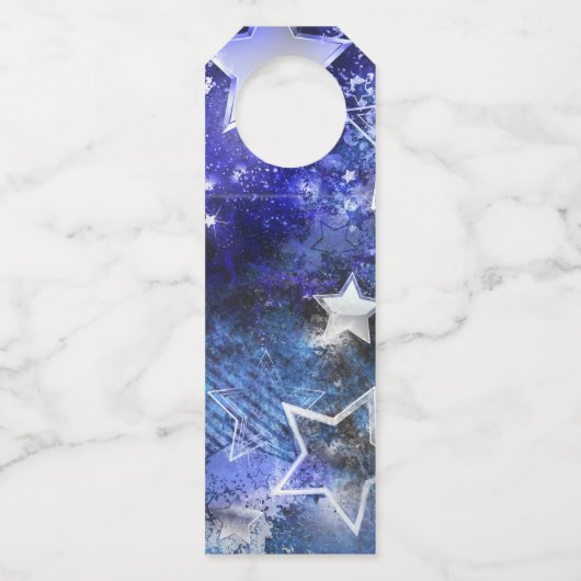 Weltraum-Hintergrund mit Sternen Flaschenanhänger (Rückseite)