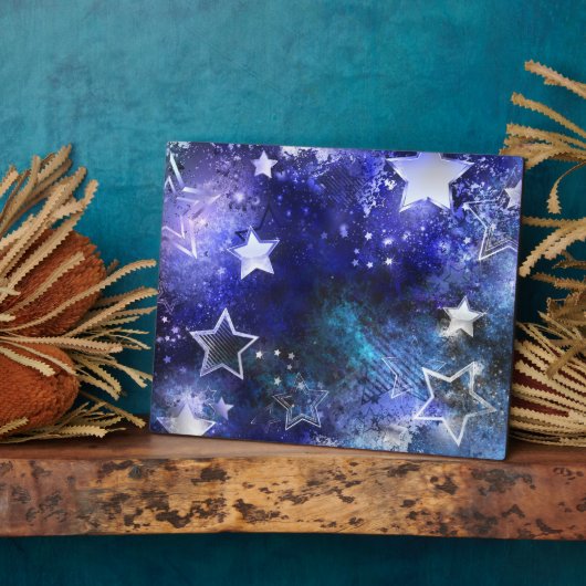 Weltraum-Hintergrund mit Sternen Fotoplatte (Seite)