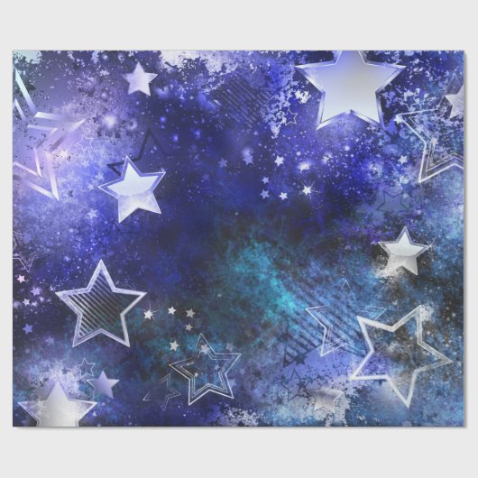 Weltraum-Hintergrund mit Sternen Geschenkpapier (Flach)