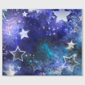 Weltraum-Hintergrund mit Sternen Geschenkpapier (Flach)