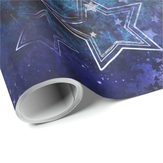 Weltraum-Hintergrund mit Sternen Geschenkpapier (Rolleneckpunkt)