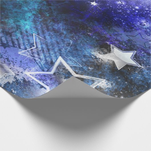 Weltraum-Hintergrund mit Sternen Geschenkpapier (Ecke)