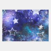 Weltraum-Hintergrund mit Sternen Geschenkpapier Set (Vorderseite)