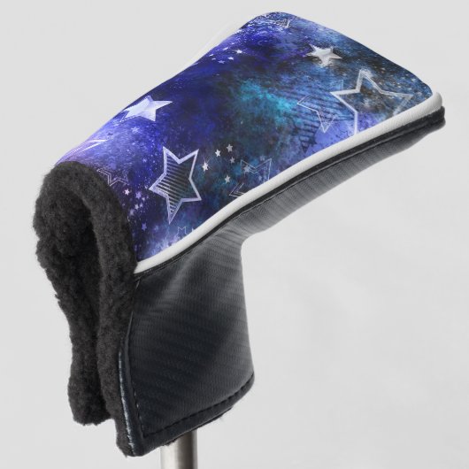 Weltraum-Hintergrund mit Sternen Golf Headcover (3/4 Vorderseite)