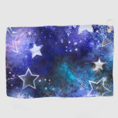 Weltraum-Hintergrund mit Sternen Golfhandtuch (Horizontal)