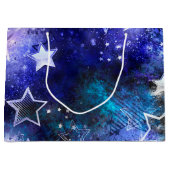 Weltraum-Hintergrund mit Sternen Große Geschenktüte (Vorderseite)