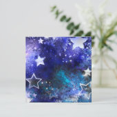 Weltraum-Hintergrund mit Sternen Hinweiskarte (Stehend Vorderseite)