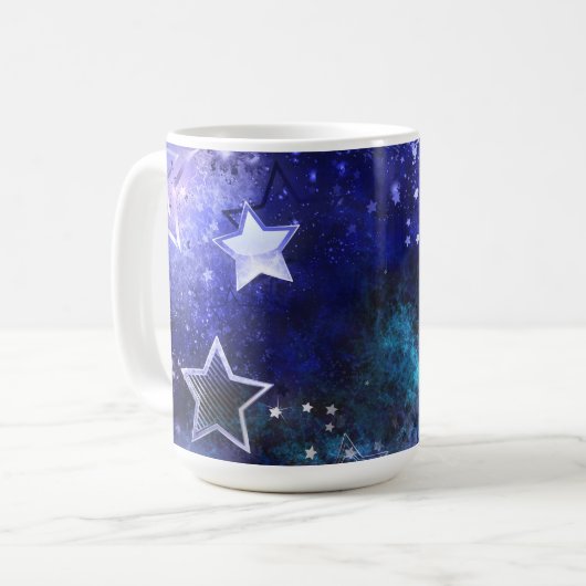 Weltraum-Hintergrund mit Sternen Kaffeetasse (Vorderseite Links)