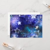 Weltraum-Hintergrund mit Sternen Karte (Vorderseite/Rückseite Beispiel)