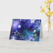 Weltraum-Hintergrund mit Sternen Karte (Gelbe Blume)