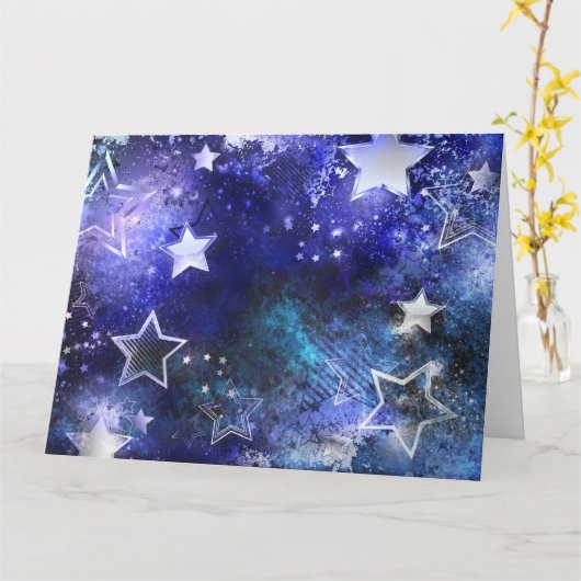 Weltraum-Hintergrund mit Sternen Karte (Gelbe Blume)