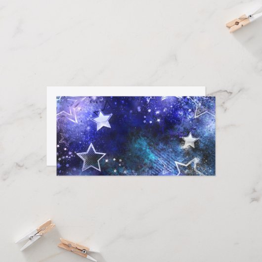 Weltraum-Hintergrund mit Sternen Karte (Vorderseite/Rückseite Beispiel)