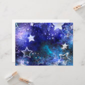 Weltraum-Hintergrund mit Sternen Karte (Vorderseite/Rückseite Beispiel)