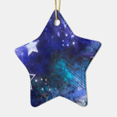 Weltraum-Hintergrund mit Sternen Keramik Ornament (Links)