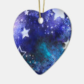 Weltraum-Hintergrund mit Sternen Keramik Ornament (Links)