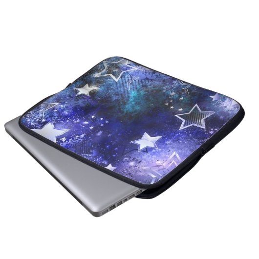 Weltraum-Hintergrund mit Sternen Laptopschutzhülle (Vorne Knopf)