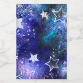 Weltraum-Hintergrund mit Sternen Lebensmitteletikett (Einzelnes Label)