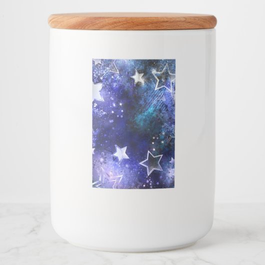 Weltraum-Hintergrund mit Sternen Lebensmitteletikett (Vorderseite)